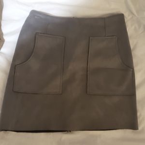 Grey Mini Skirt - High Waisted